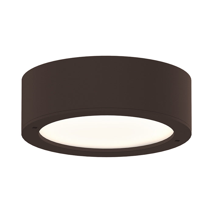 Reals Outdoor LED Flush Mount Ceiling Light in Textured Bronze/Plate Lens.