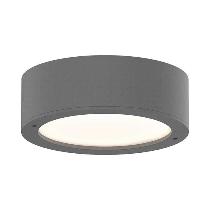 Reals Outdoor LED Flush Mount Ceiling Light in Textured Gray/Plate Lens.