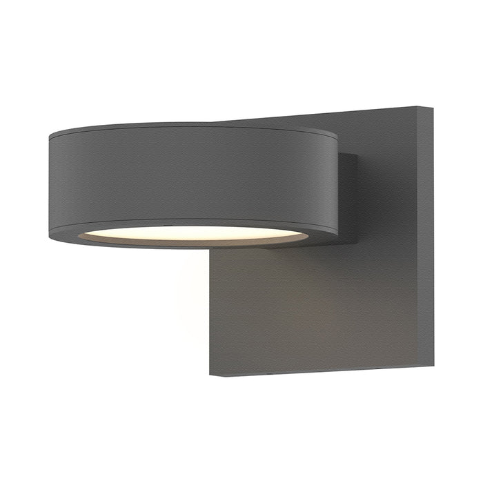 Reals Plate Cap Downlight Outdoor LED Wall Light in Textured Gray/Plate Lens.