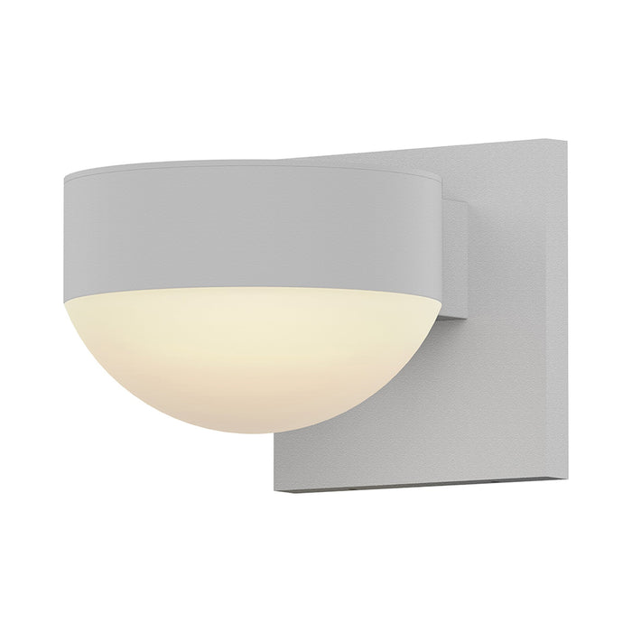 Reals Plate Cap Downlight Outdoor LED Wall Light in Textured White/Dome Lens.