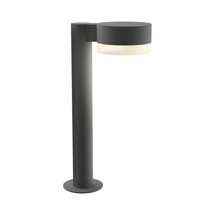 Reals Plate Cap LED Bollard in Small/White Cylinder Lens/Textured Gray.