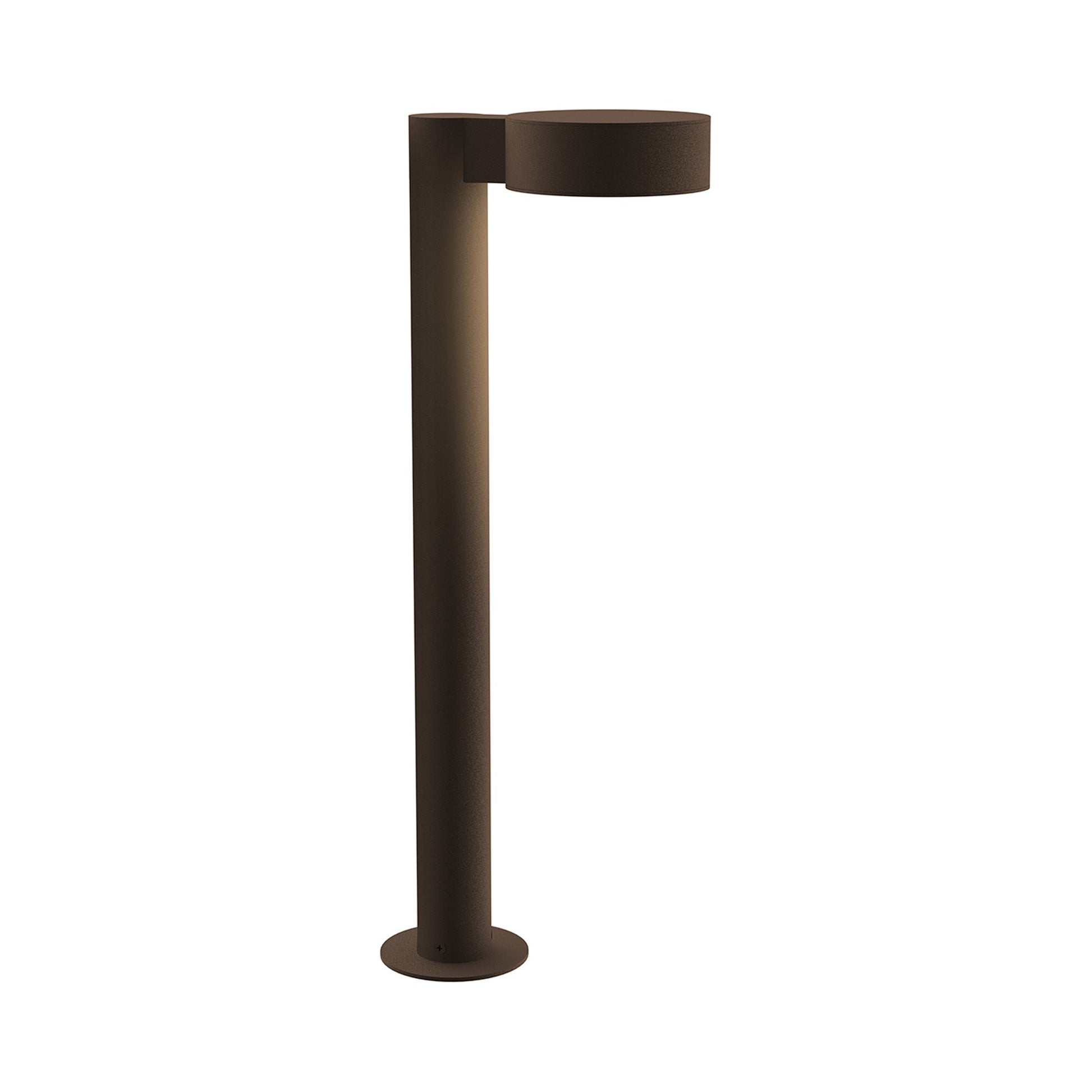 Reals Plate Cap LED Bollard in Medium/Plate Lens/Textured Bronze.