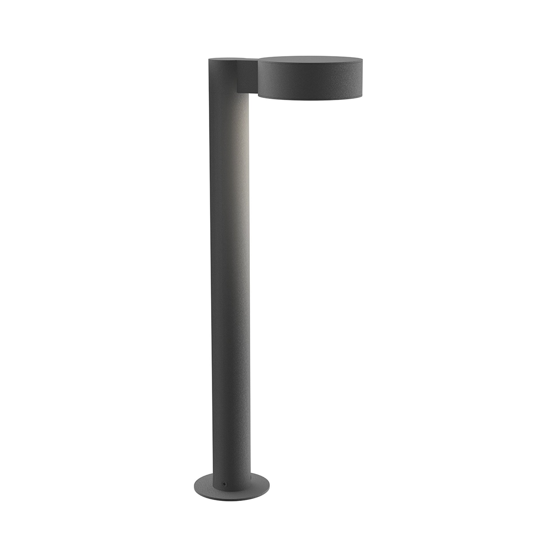Reals Plate Cap LED Bollard in Medium/Plate Lens/Textured Gray.