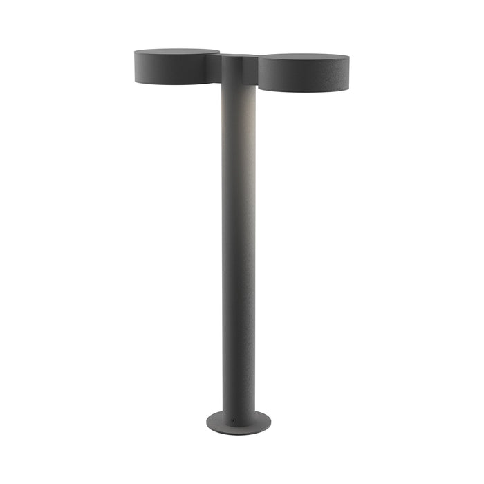 Reals Plate Cap LED Double Bollard in Medium/Plate Lens/Textured Gray.