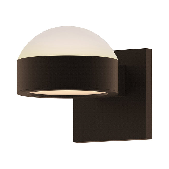 Reals Up/Down Outdoor LED Wall Light in Dome Lens/Plate Lens/Textured Bronze.