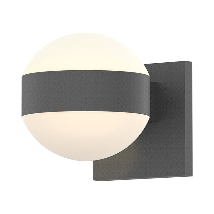 Reals Up/Down Outdoor LED Wall Light in Dome Lens/Dome Lens/Textured Gray.