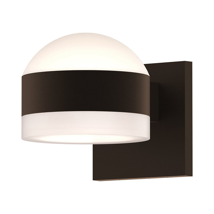 Reals Up/Down Outdoor LED Wall Light in Dome Lens/White Cylinder Lens/Textured Bronze.