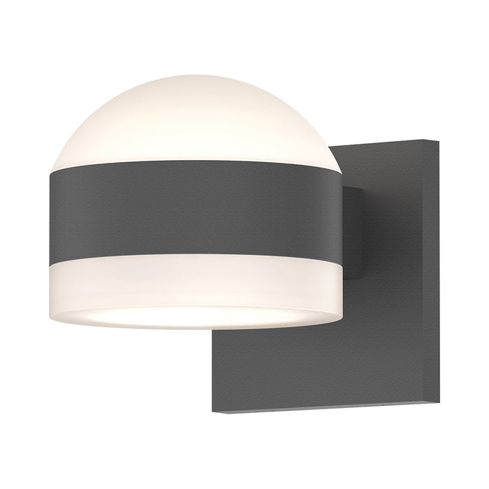 Reals Up/Down Outdoor LED Wall Light in Dome Lens/White Cylinder Lens/Textured Gray.