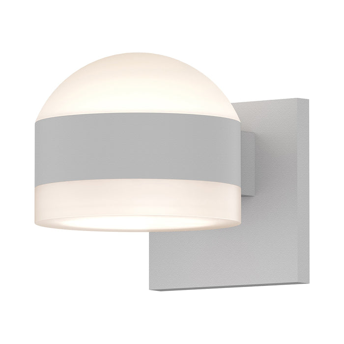 Reals Up/Down Outdoor LED Wall Light in Dome Lens/White Cylinder Lens/Textured White.