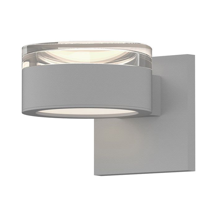 Reals Up/Down Outdoor LED Wall Light in Clear Cylinder Lens/Plate Lens/Textured White.
