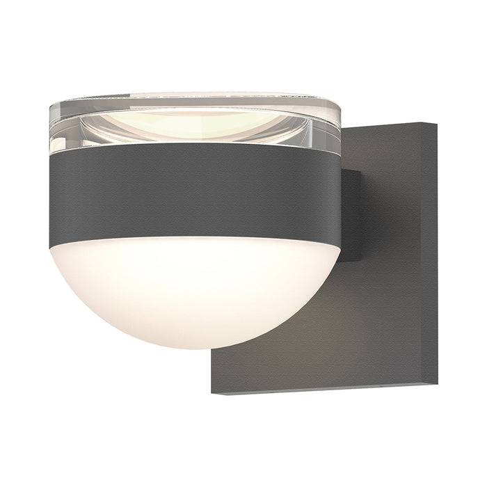 Reals Up/Down Outdoor LED Wall Light in Clear Cylinder Lens/Dome Lens/Textured Gray.