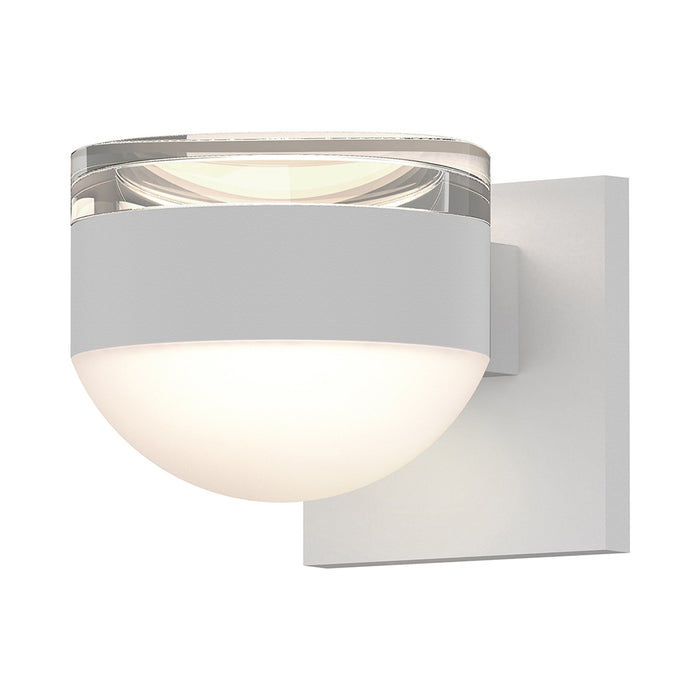 Reals Up/Down Outdoor LED Wall Light in Clear Cylinder Lens/Dome Lens/Textured White.