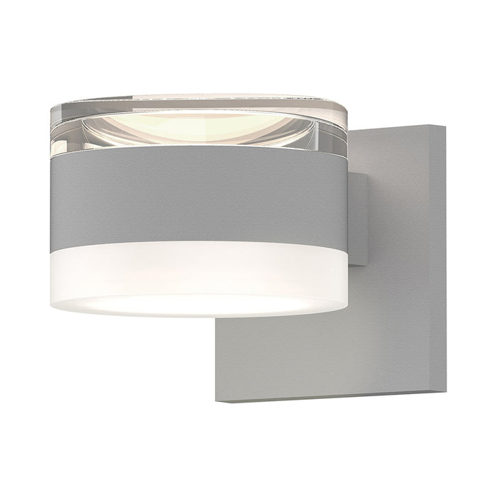 Reals Up/Down Outdoor LED Wall Light in Clear Cylinder Lens/White Cylinder Lens/Textured White.