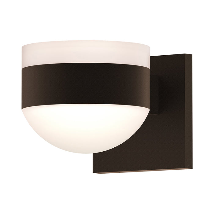 Reals Up/Down Outdoor LED Wall Light in White Cylinder Lens/Dome Lens/Textured Bronze.