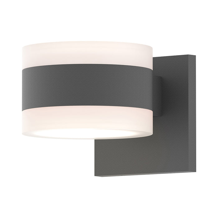 Reals Up/Down Outdoor LED Wall Light in White Cylinder Lens/White Cylinder Lens/Textured Gray.