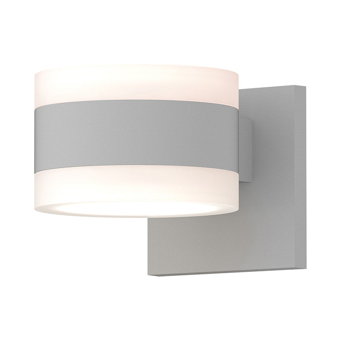 Reals Up/Down Outdoor LED Wall Light in White Cylinder Lens/White Cylinder Lens/Textured White.