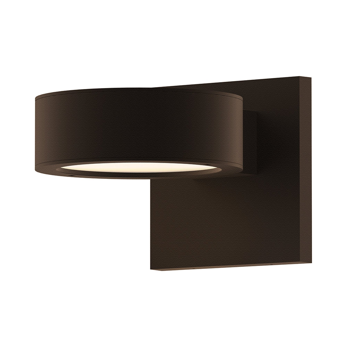 Reals Up/Down Outdoor LED Wall Light in Plate Lens/Plate Lens/Textured Bronze.