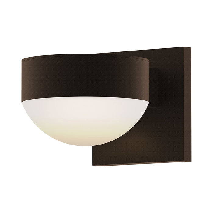 Reals Up/Down Outdoor LED Wall Light in Plate Lens/Dome Lens/Textured Bronze.