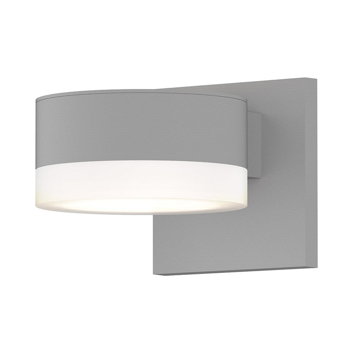 Reals Up/Down Outdoor LED Wall Light in Plate Lens/White Cylinder Lens/Textured White.