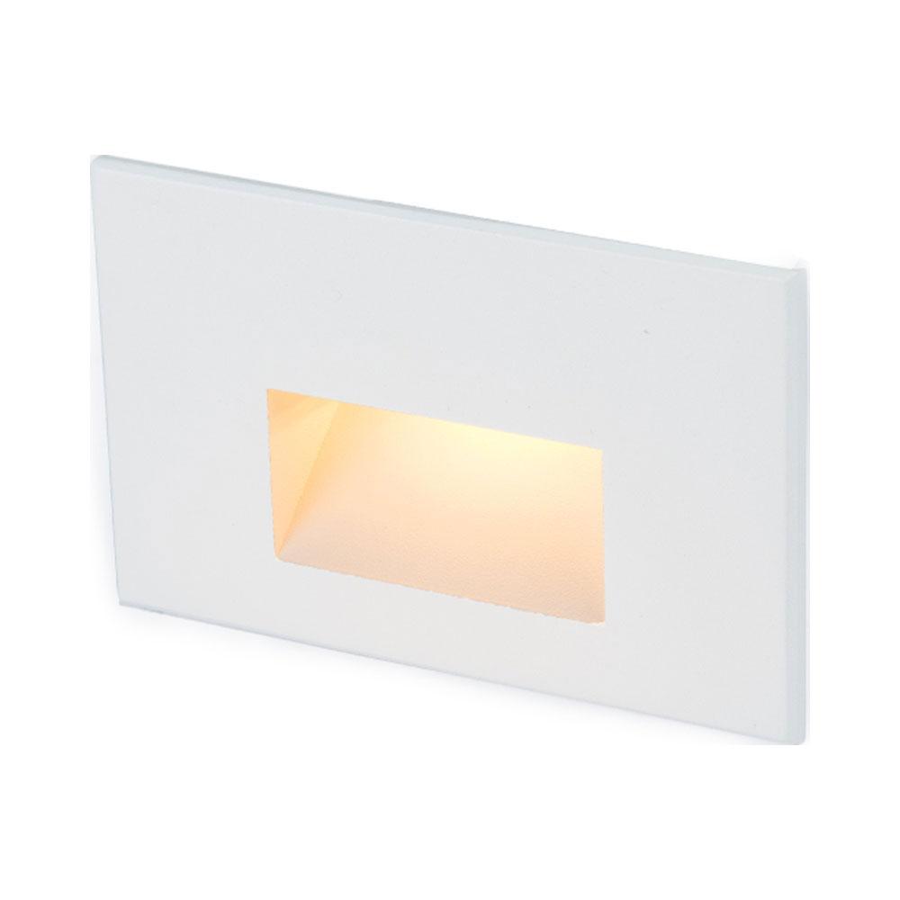 Rectangle LED Step Light in White on Aluminum (Horizontal).