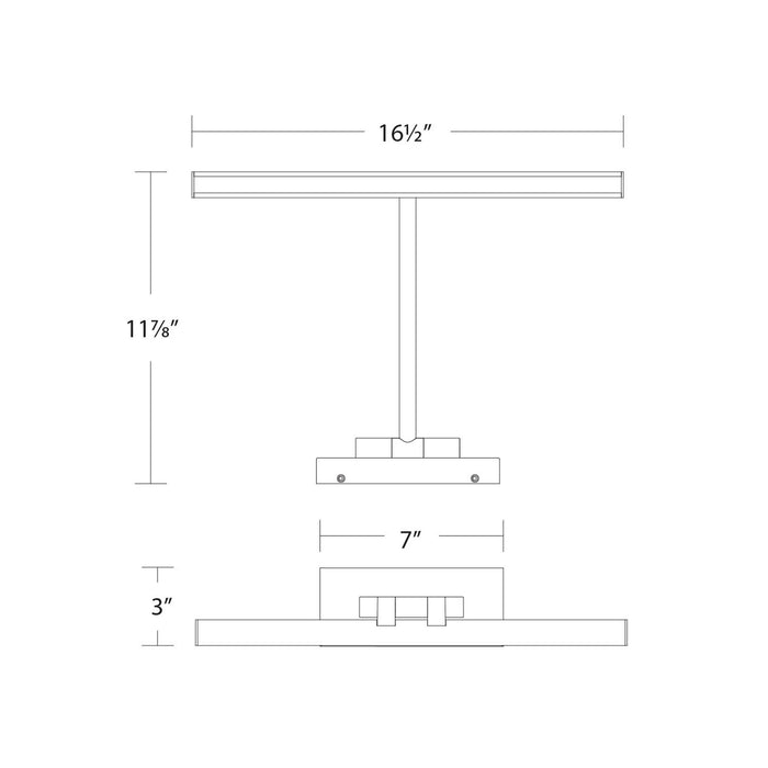 Reed LED Swing Arm Light - line drawing.