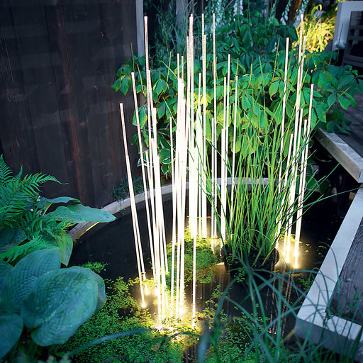 Reeds Outdoor LED Single Floor Lamp Outside Area.
