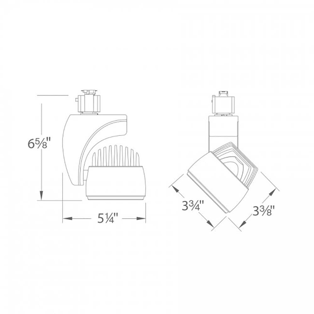 Reflex Pro Line Voltage LED Track Head - line drawing.