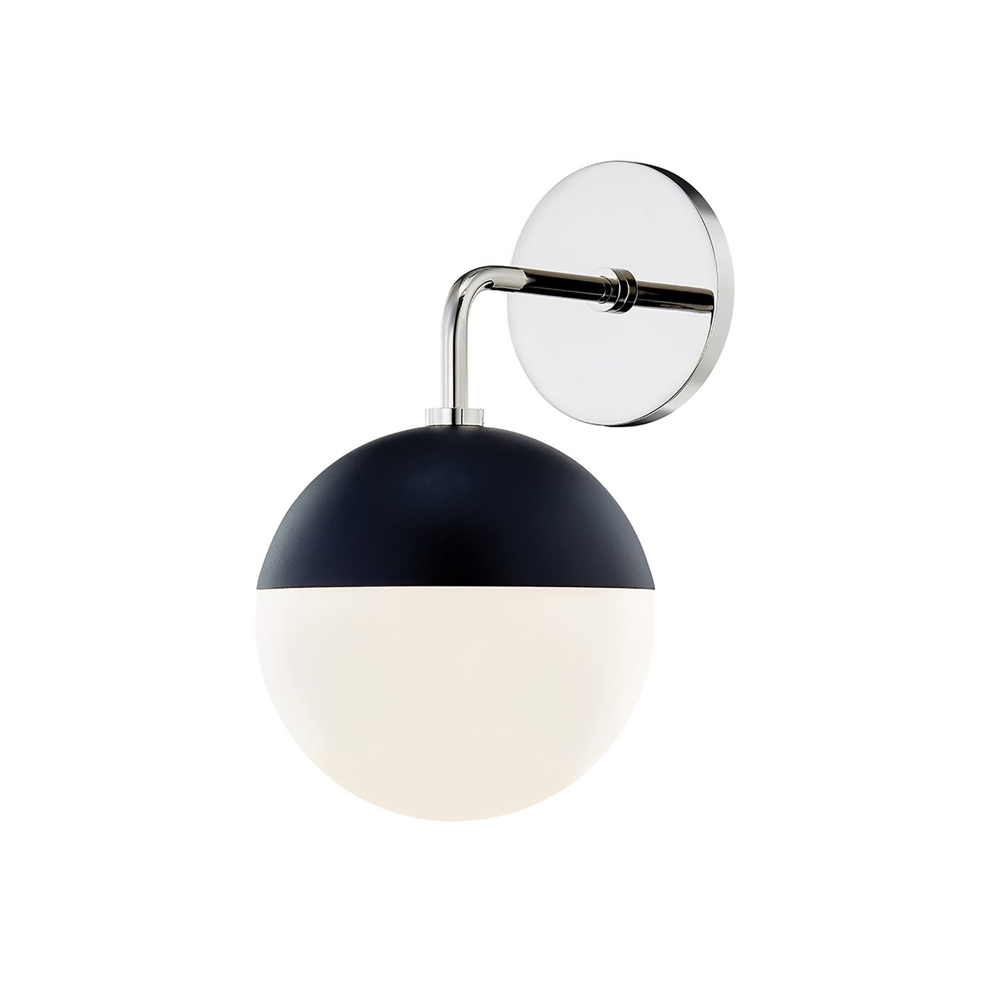 Renee H344101 Wall Light in Polished Nickel / Black.