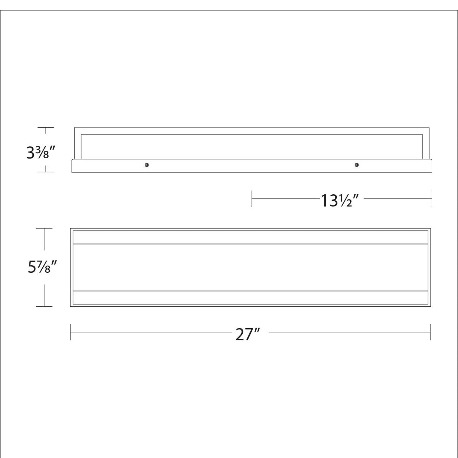 Repose LED Bath Wall Light - line drawing.