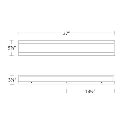 Repose LED Bath Wall Light - line drawing.