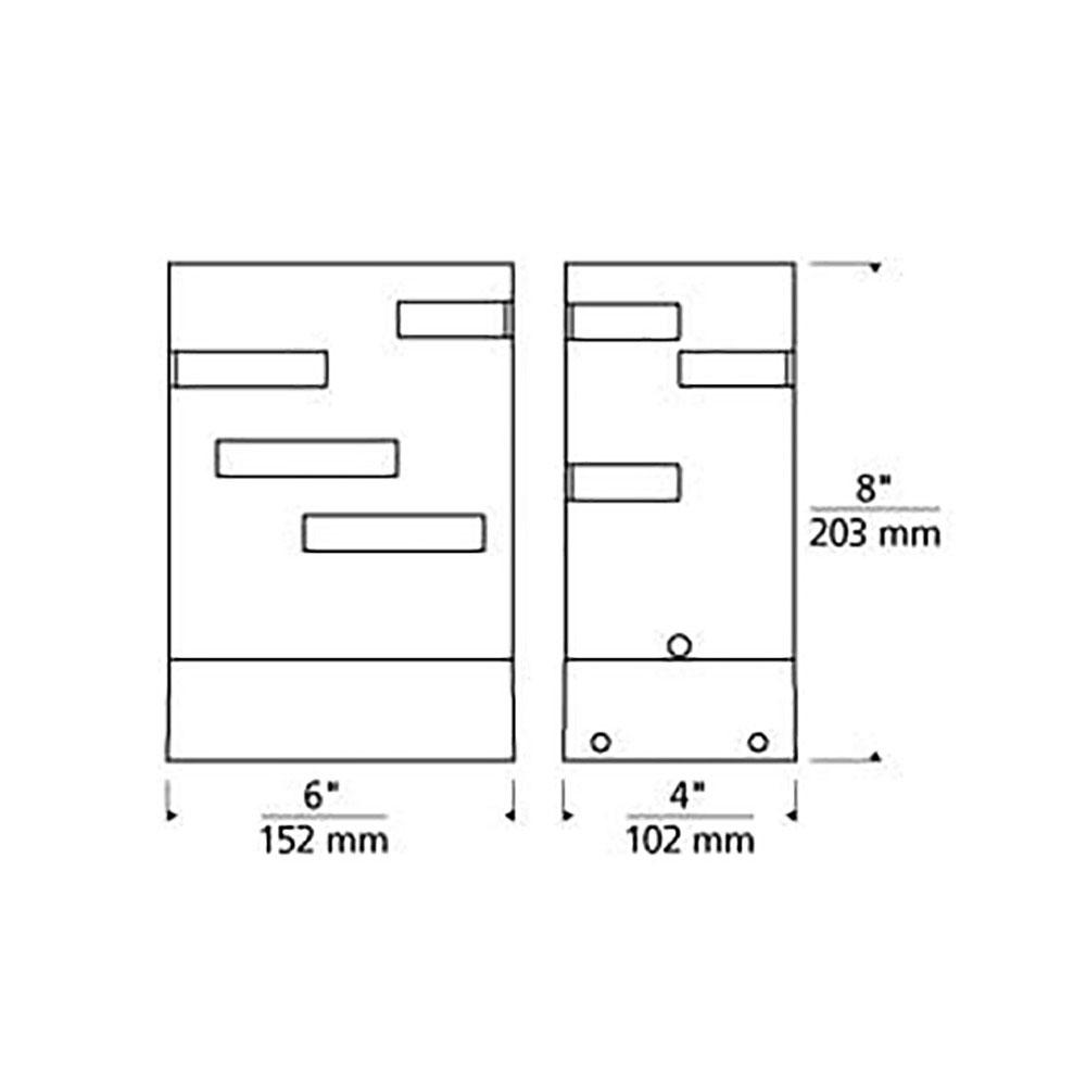 Revel Outdoor LED Path Light - line drawing.