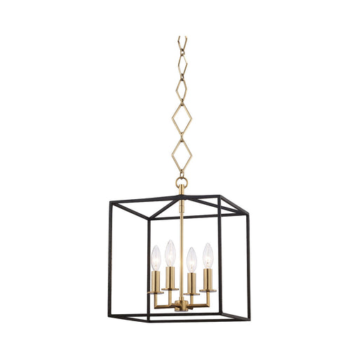 Richie Pendant Light in Aged Brass and Black.