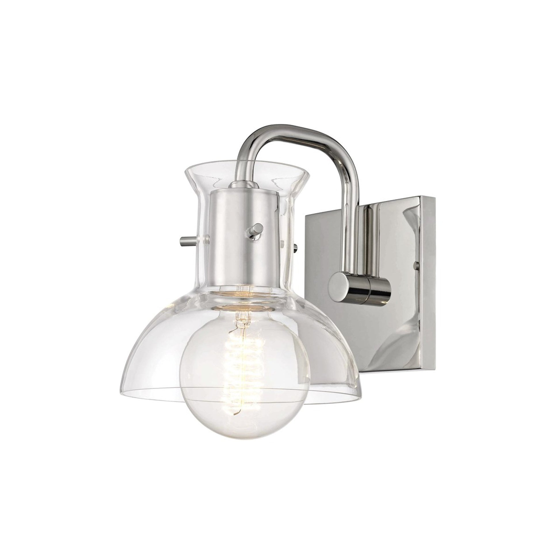 Riley Bath Wall Light in Polished Nickel (1-Light).