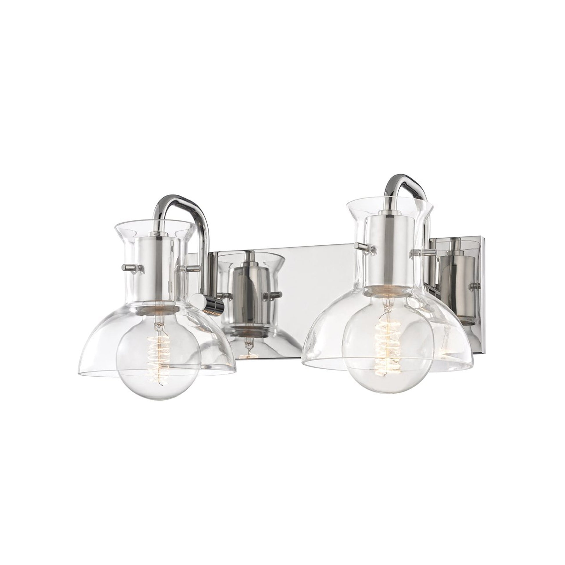 Riley Bath Wall Light in Polished Nickel (2-Light).