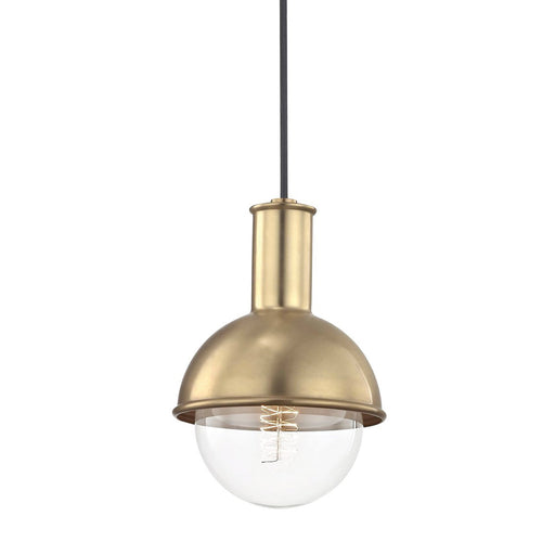 Riley Pendant Light in Bronze and Clear.