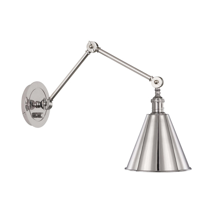 Alloy Wall Light in Polished Nickel.