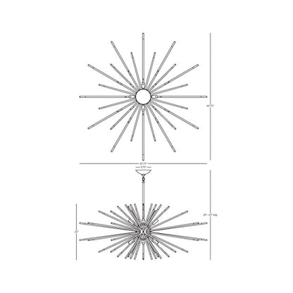 Andromeda Chandelier - line drawing.