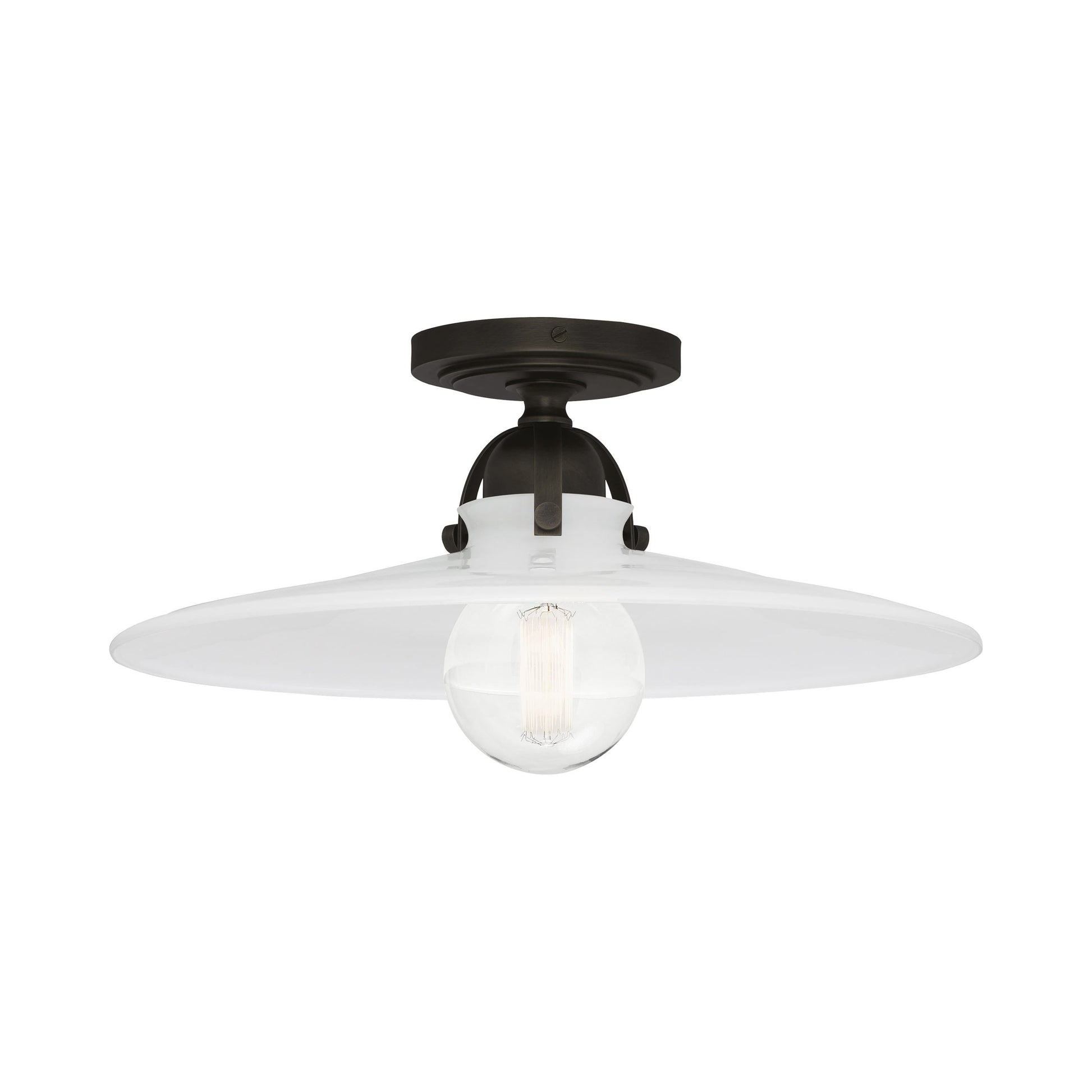 Arial Flush Mount Ceiling Light in Deep Patina Bronze.