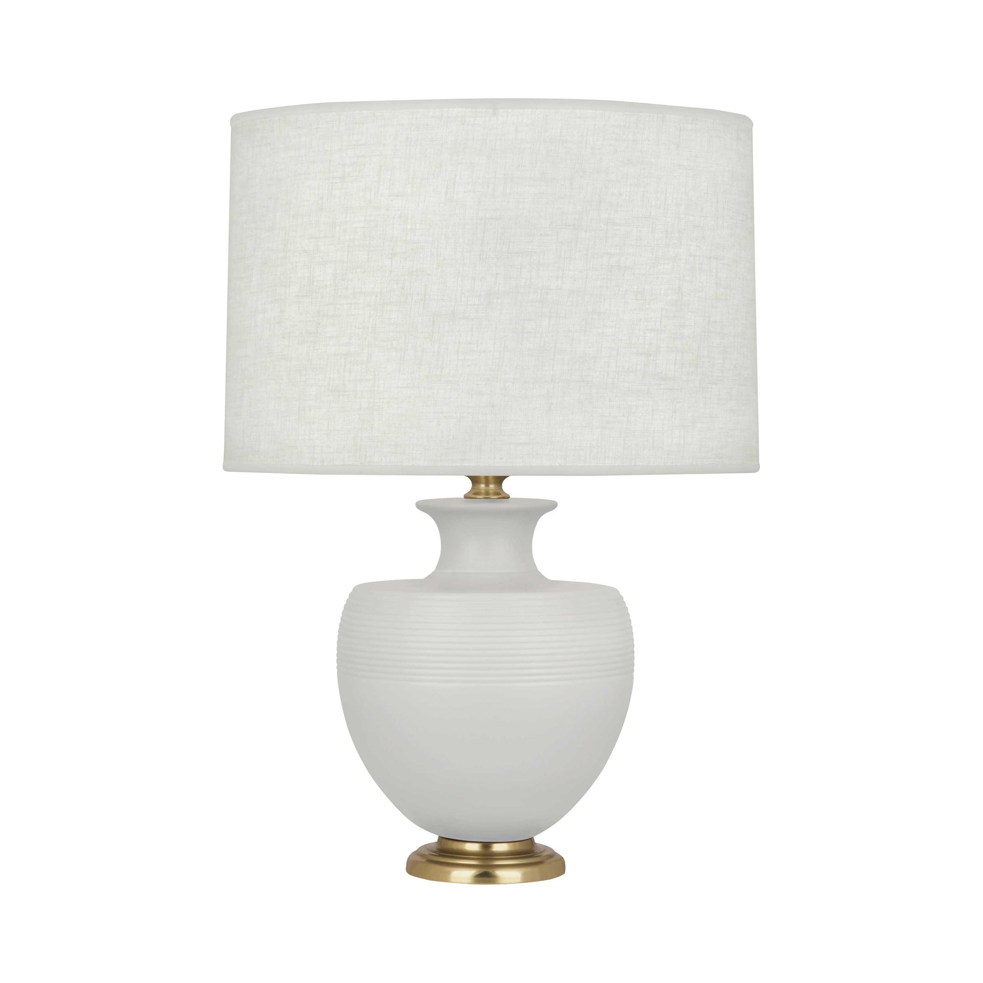 Atlas Table Lamp in Matte Dove/Modern Brass.