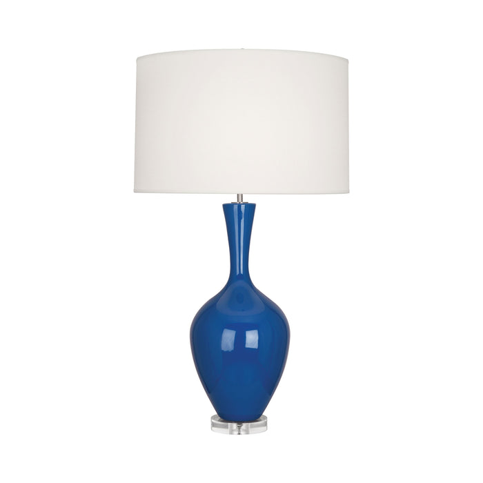 Audrey Table Lamp in Marine Blue.