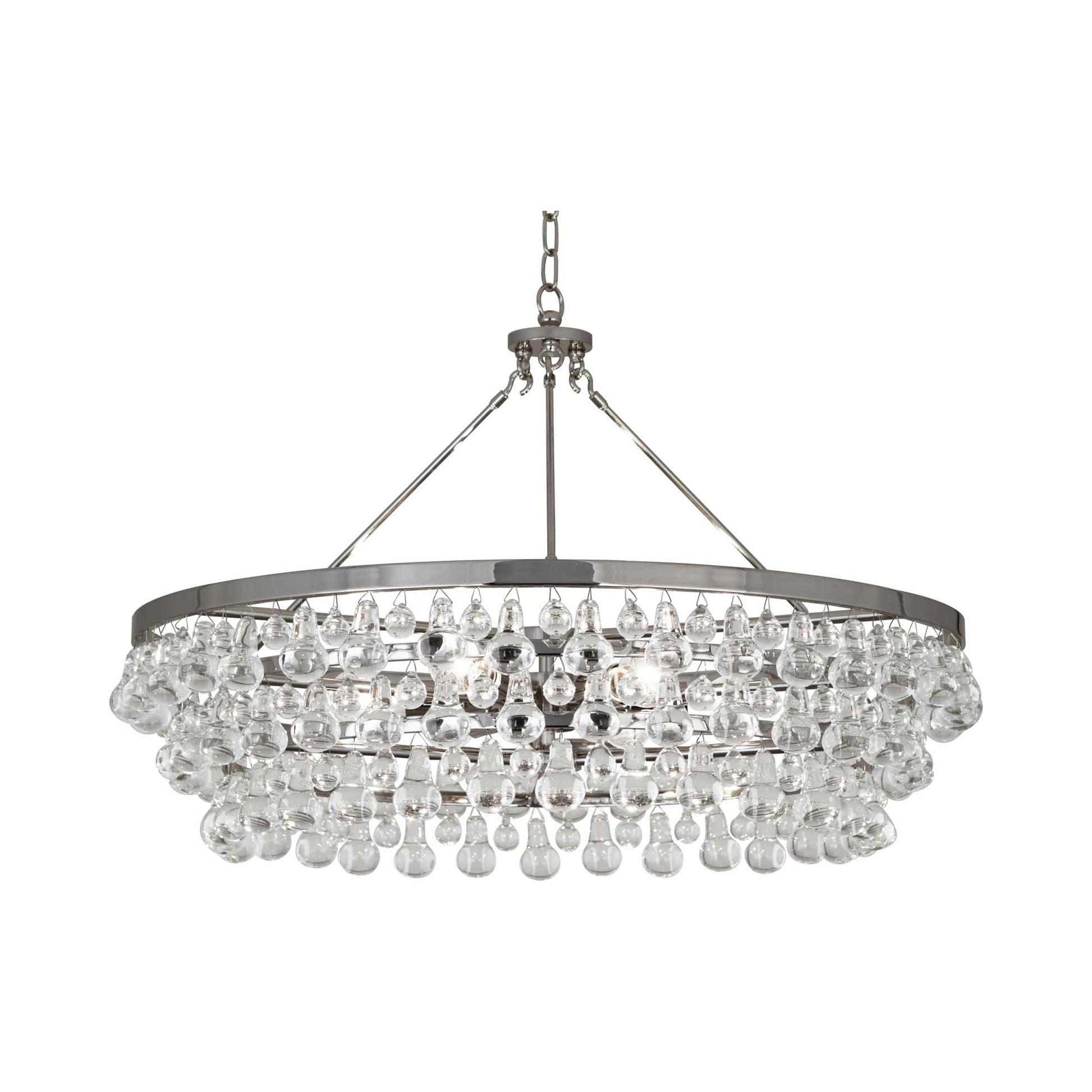Bling Large Chandelier in Polished Nickel.