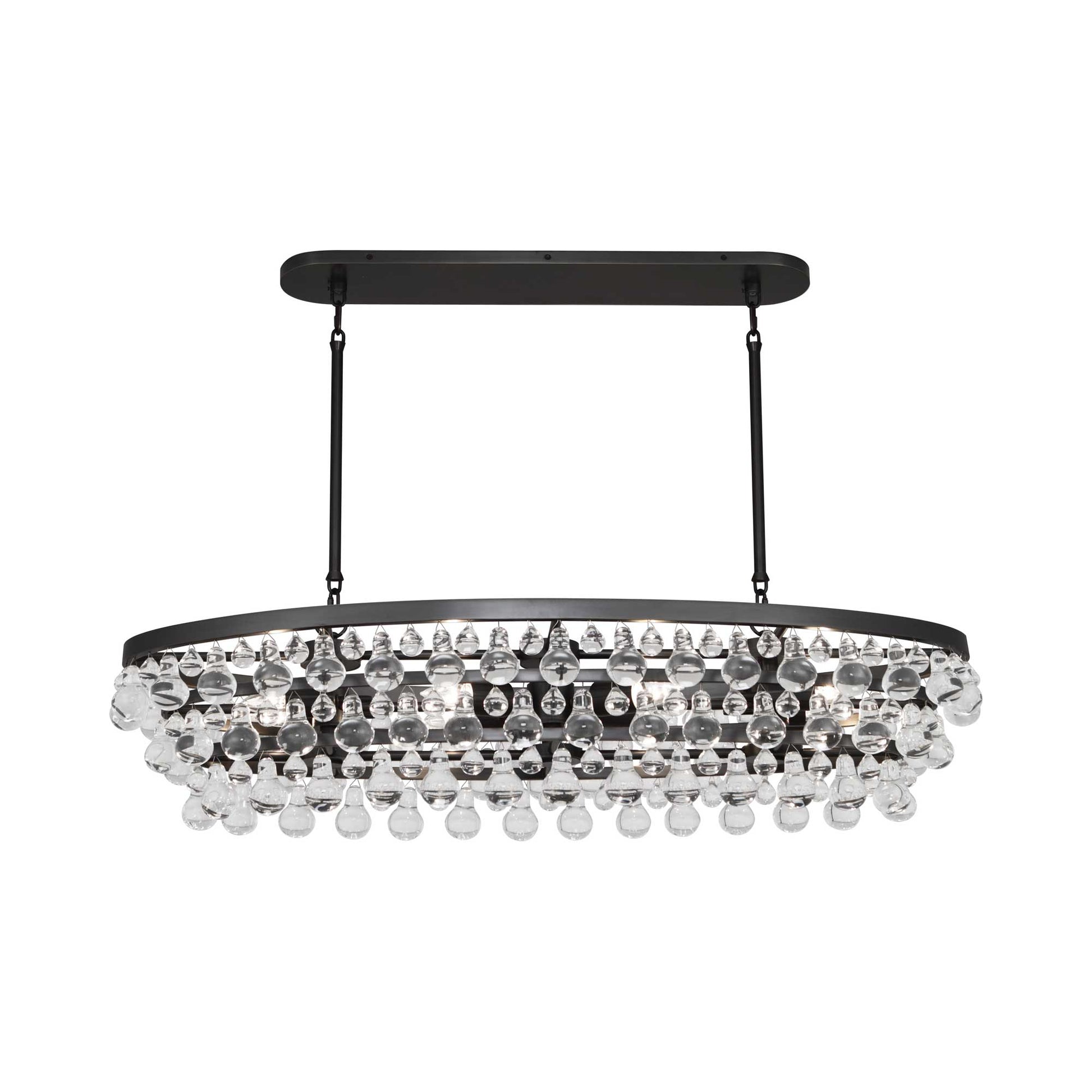 Bling Oval Chandelier in Deep Patina Bronze.