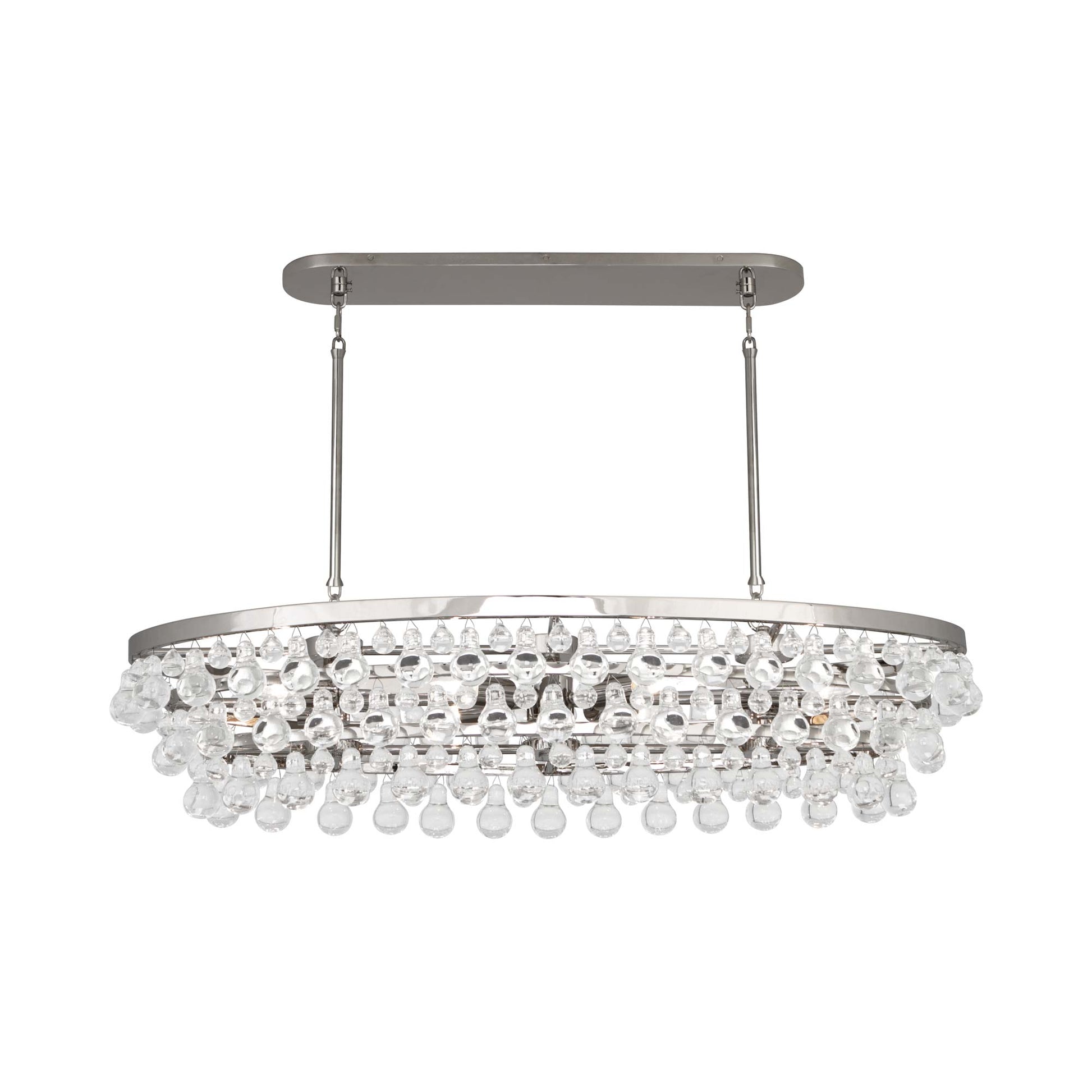Bling Oval Chandelier in Polished Nickel.