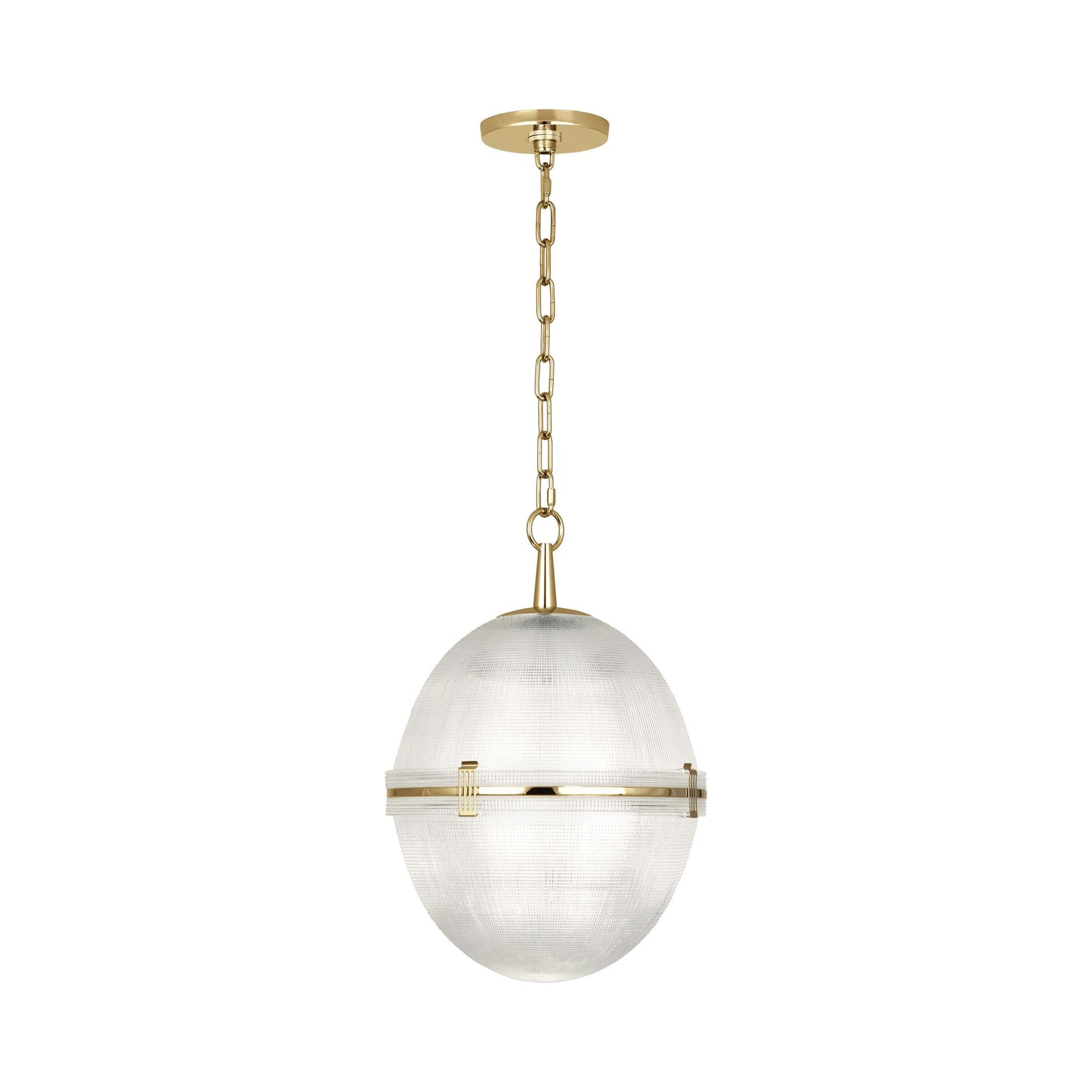 Brighton Round Pendant Light in Modern Brass.