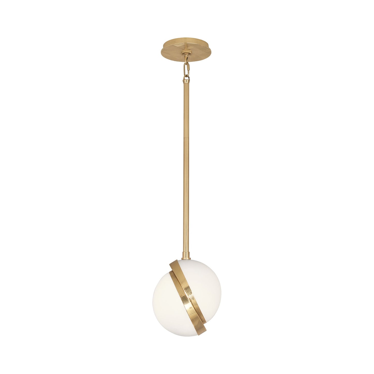 Brut Pendant Light in Modern Brass.