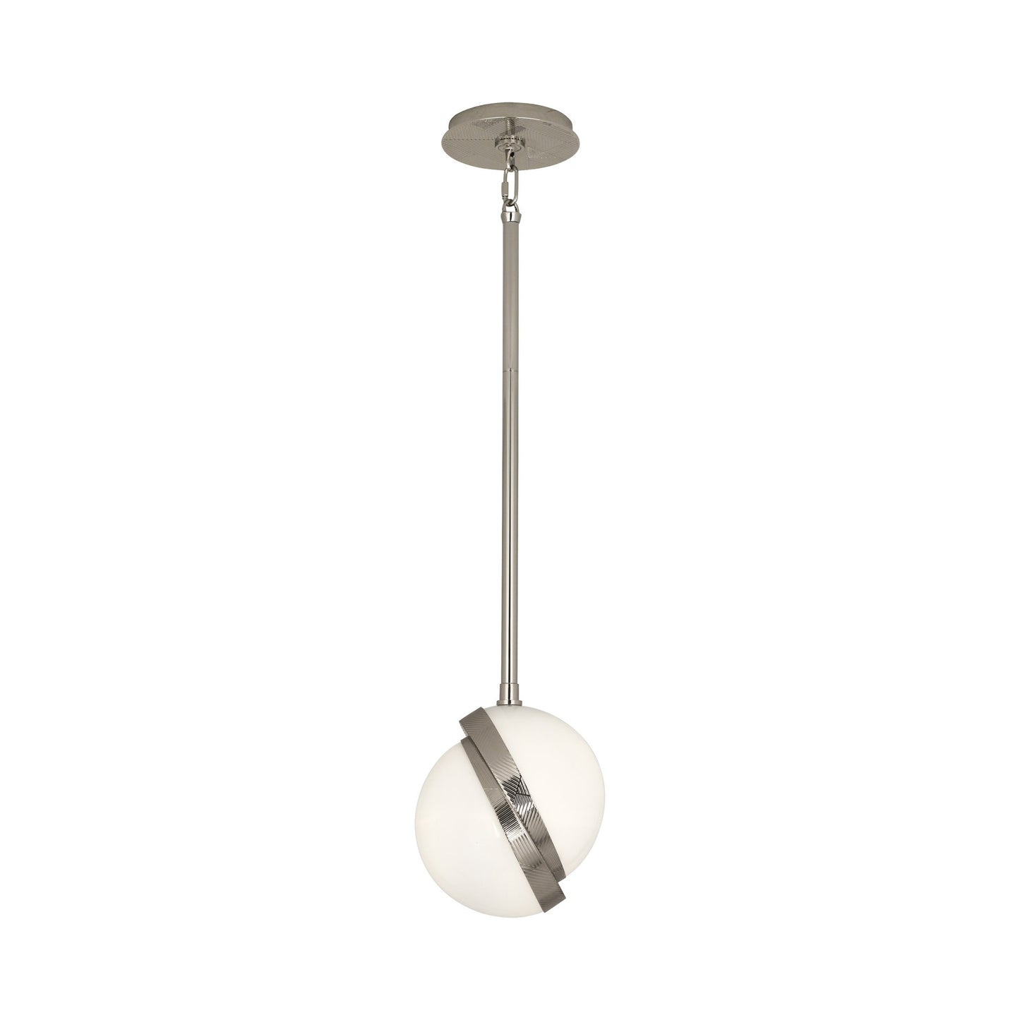 Brut Pendant Light in Polished Nickel.