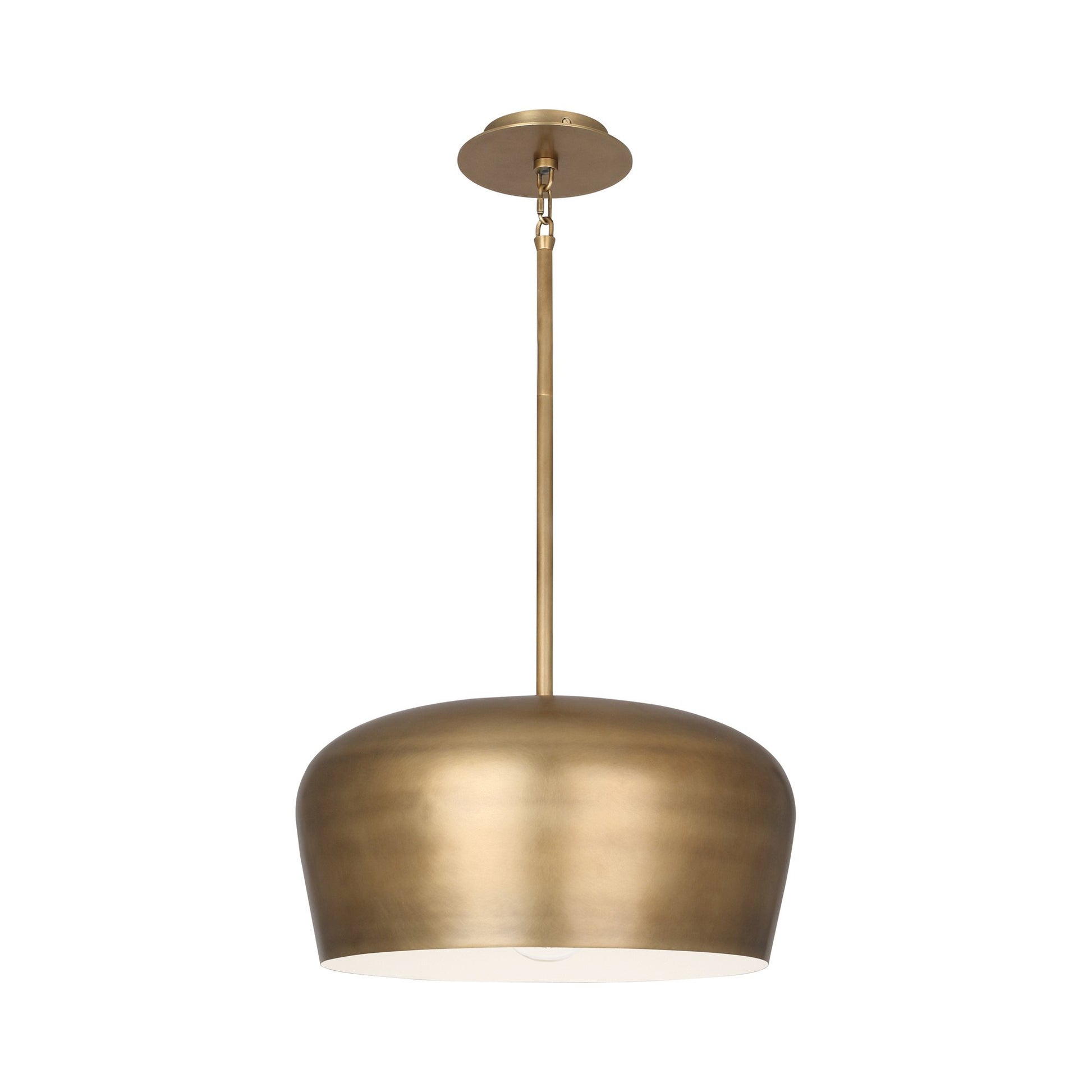 Bumper Pendant Light in Warm Brass.