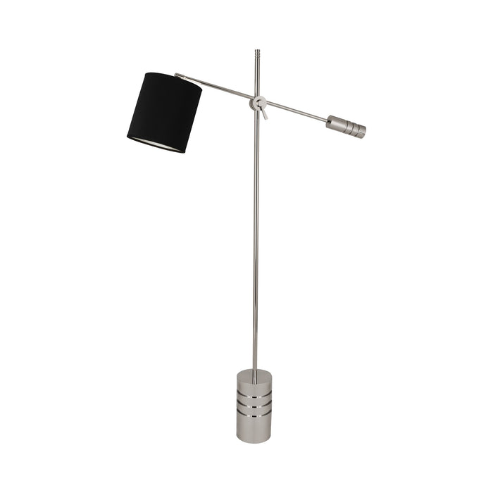 Campbell Floor Lamp in Polished Nickel/Anna Black.
