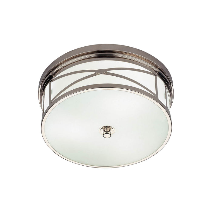Chase Flush Mount Ceiling Light in Polished Nickel.