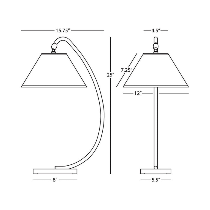 Curtis Table Lamp - line drawing.